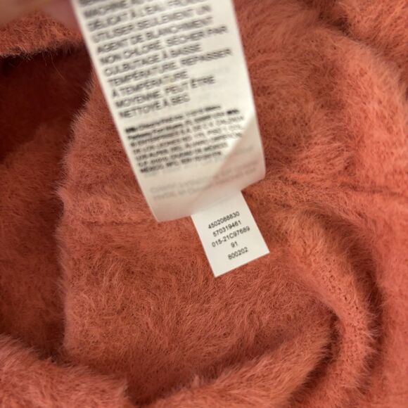 Chico's Womens 2 / L Sweater Puff Sleeve Eyelash Crewneck Pullover Soft Fuzzy - Picture 6 of 7